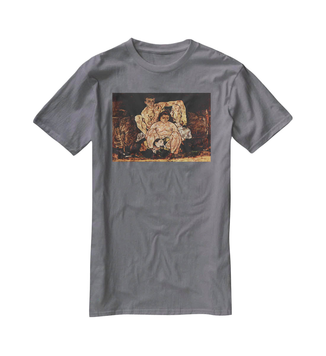 The Family by Egon Schiele T-Shirt - Canvas Art Rocks - 3
