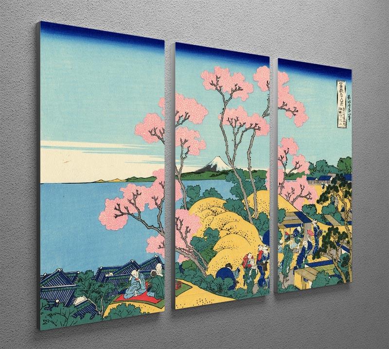 The Fuji from Gotenyama by Hokusai 3 Split Panel Canvas Print - Canvas Art Rocks - 2