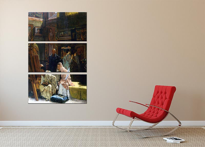 The Gallery by Alma Tadema 3 Split Panel Canvas Print - Canvas Art Rocks - 2
