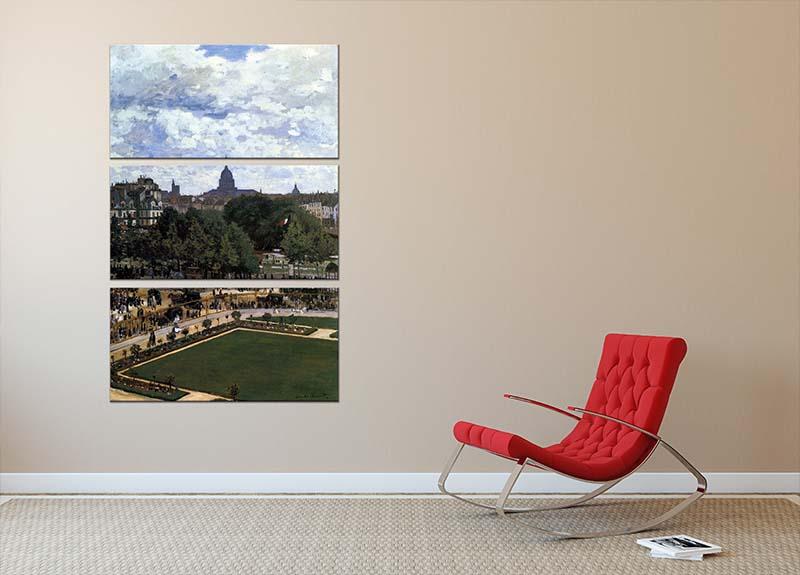 The Garden of the Infanta by Monet 3 Split Panel Canvas Print - Canvas Art Rocks - 2