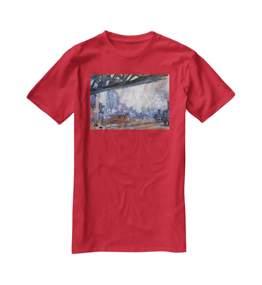 The Gare Saint Lazare by Monet T-Shirt - Canvas Art Rocks - 4