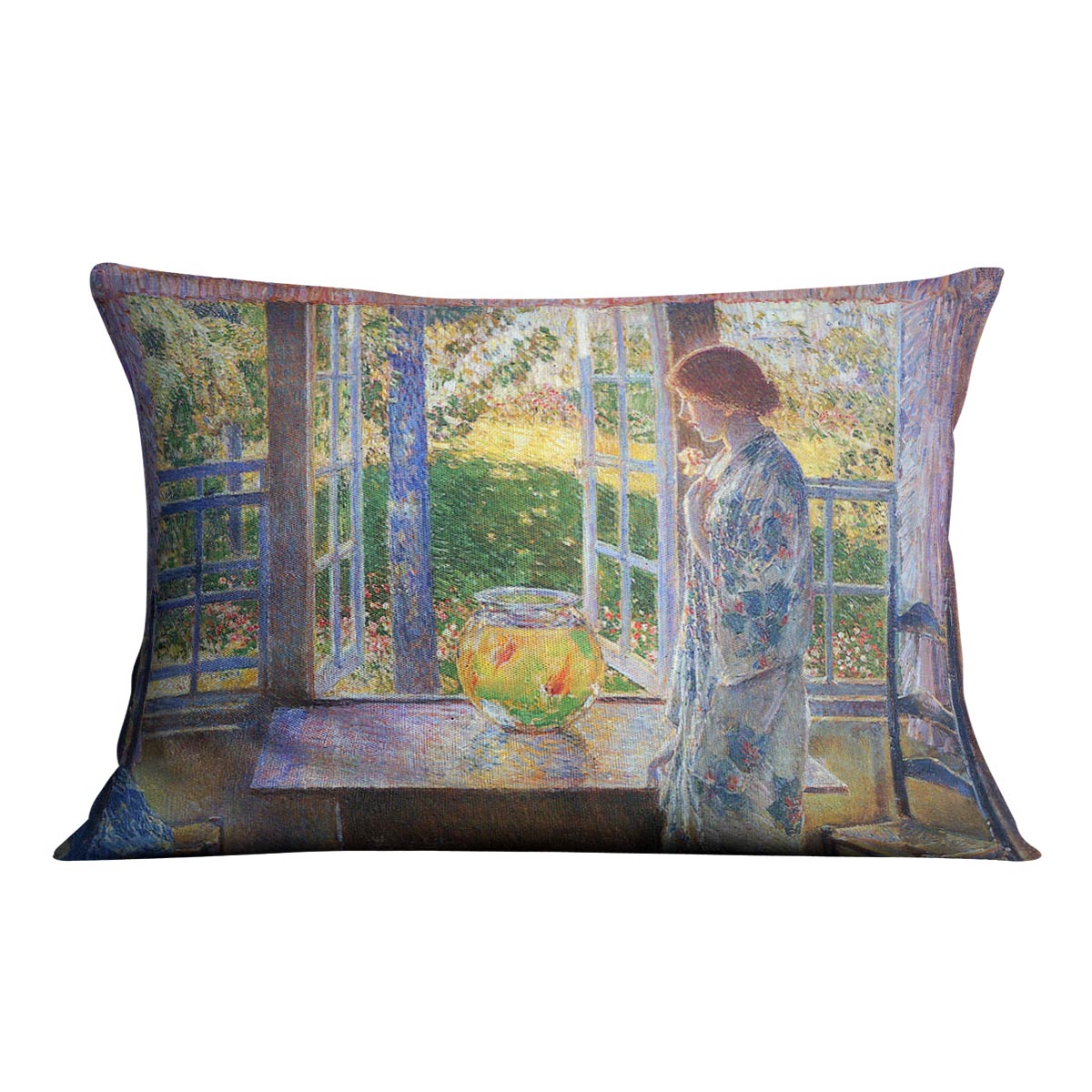 The Goldfish Window by Hassam Cushion - Canvas Art Rocks - 4