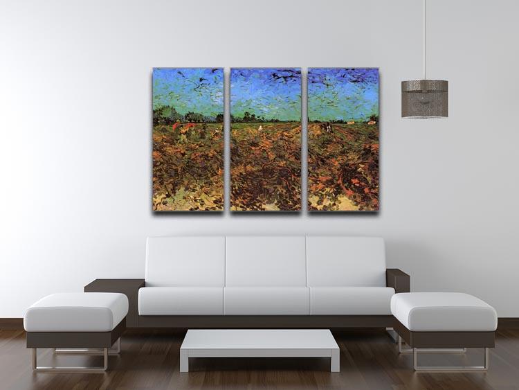 The Green Vineyard by Van Gogh 3 Split Panel Canvas Print - Canvas Art Rocks - 4