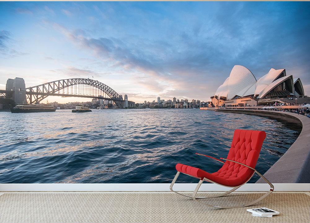 The Harbour Bridge Wall Mural Wallpaper - Canvas Art Rocks - 2