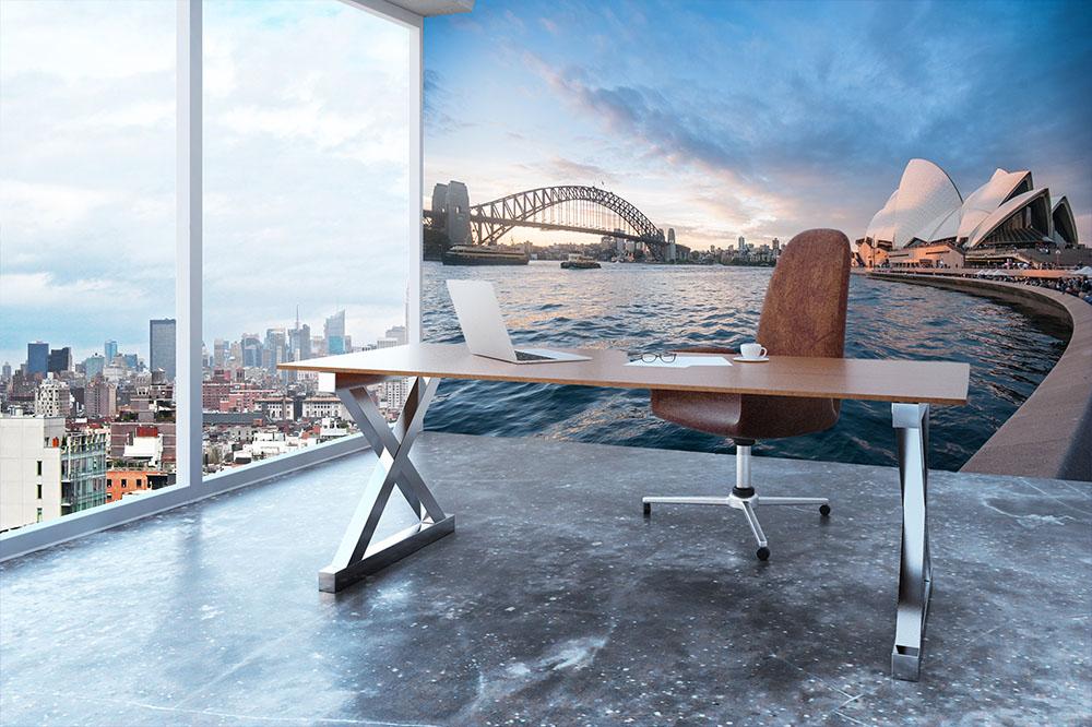 The Harbour Bridge Wall Mural Wallpaper - Canvas Art Rocks - 3