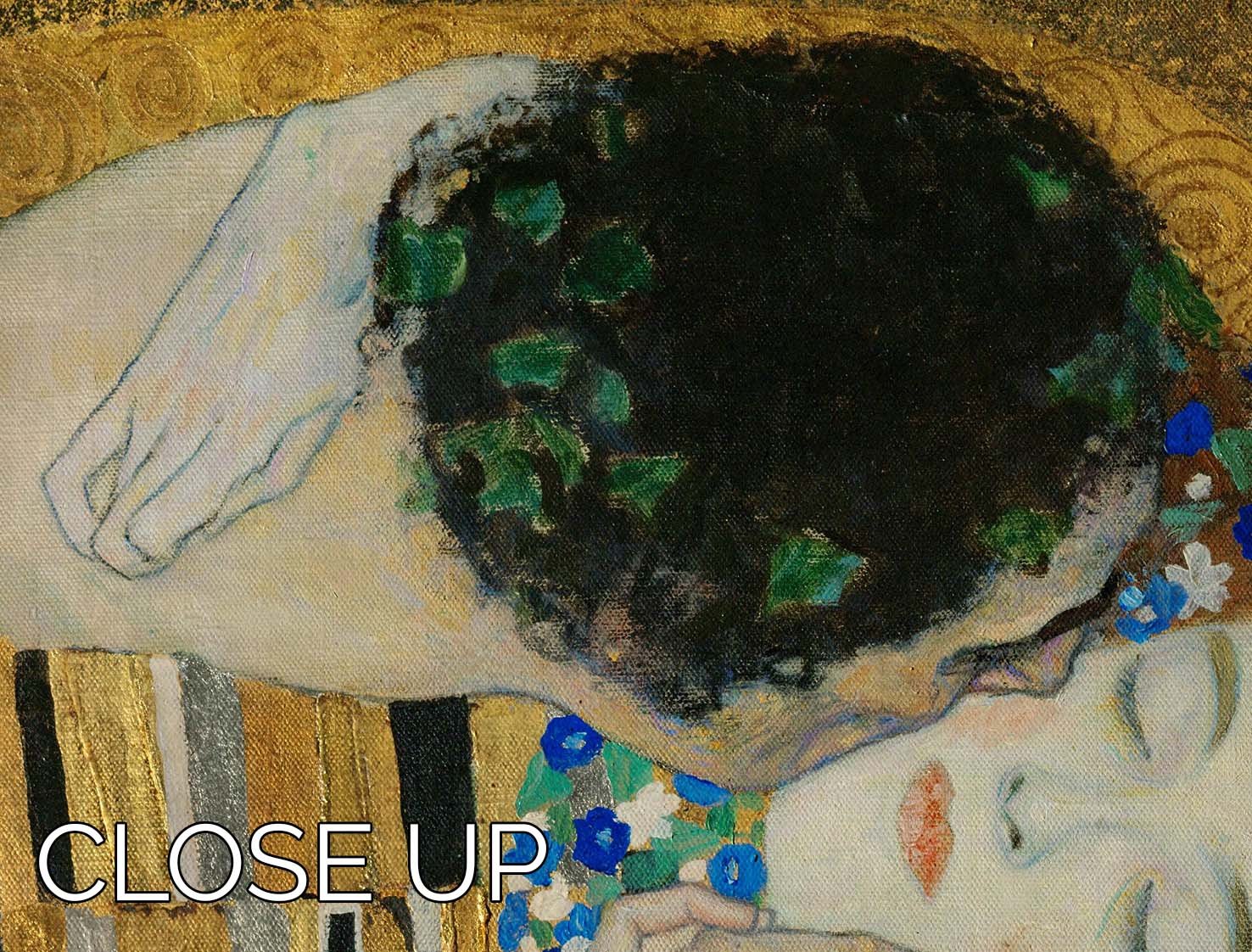 The Kiss detail by Klimt 3 Split Panel Canvas Print - Canvas Art Rocks - 3