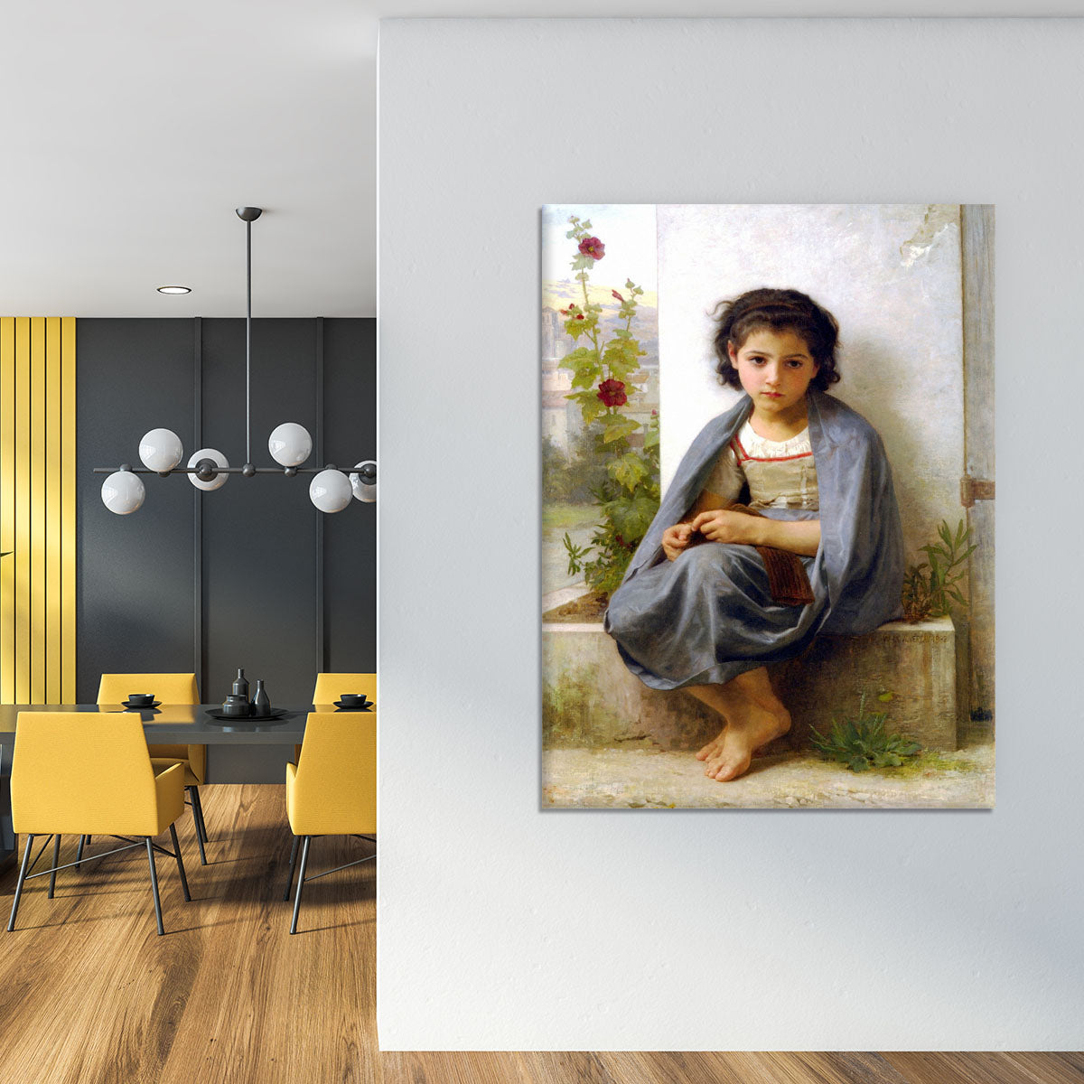 The Little Knitter By Bouguereau Canvas Print or Poster - Canvas Art Rocks - 4