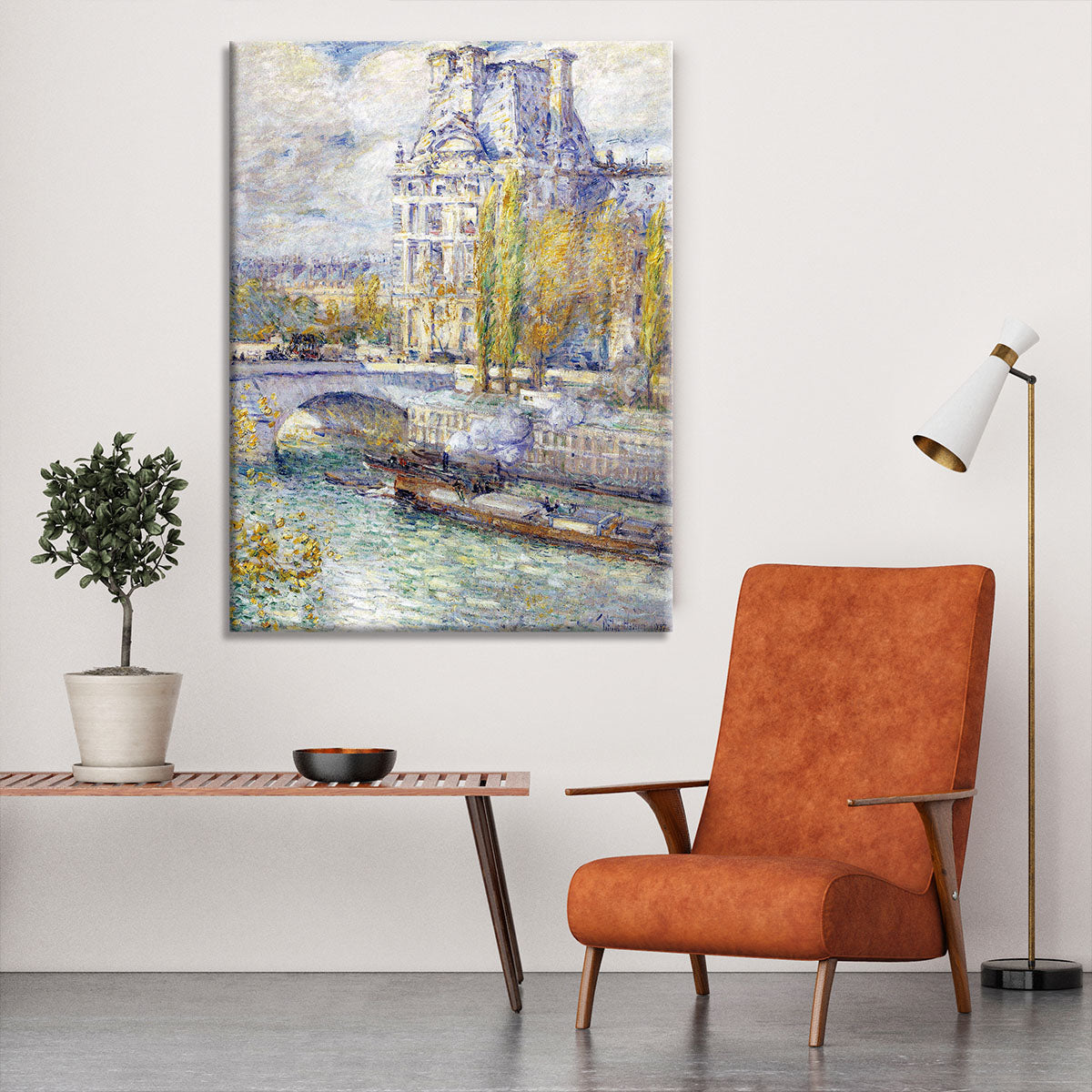 The Louvre on Pont Royal by Hassam Canvas Print or Poster - Canvas Art Rocks - 6