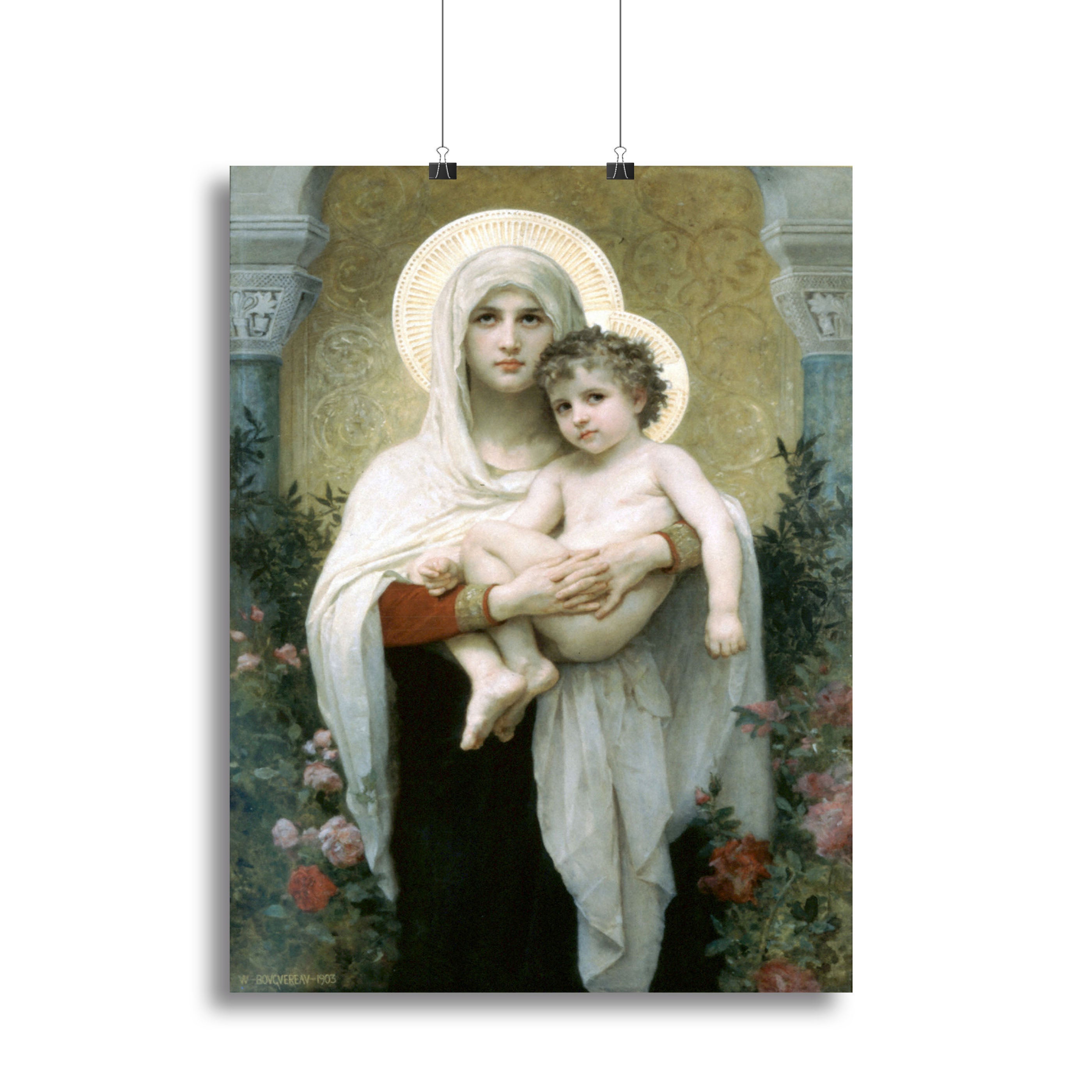 The Madonna of the Roses By Bouguereau Canvas Print or Poster - Canvas Art Rocks - 2