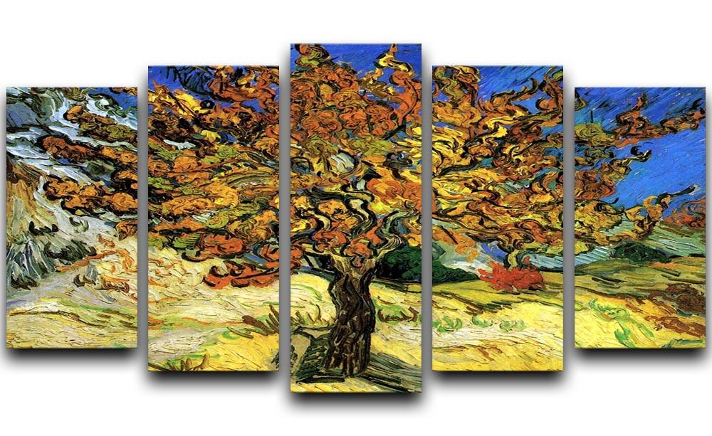 The Mulberry Tree by Van Gogh 5 Split Panel Canvas - Canvas Art Rocks - 1