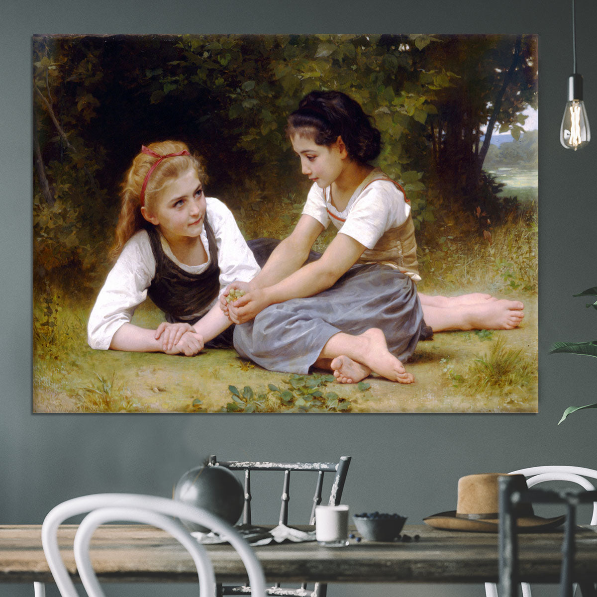 The Nut Gatherers By Bouguereau Canvas Print or Poster - Canvas Art Rocks - 3