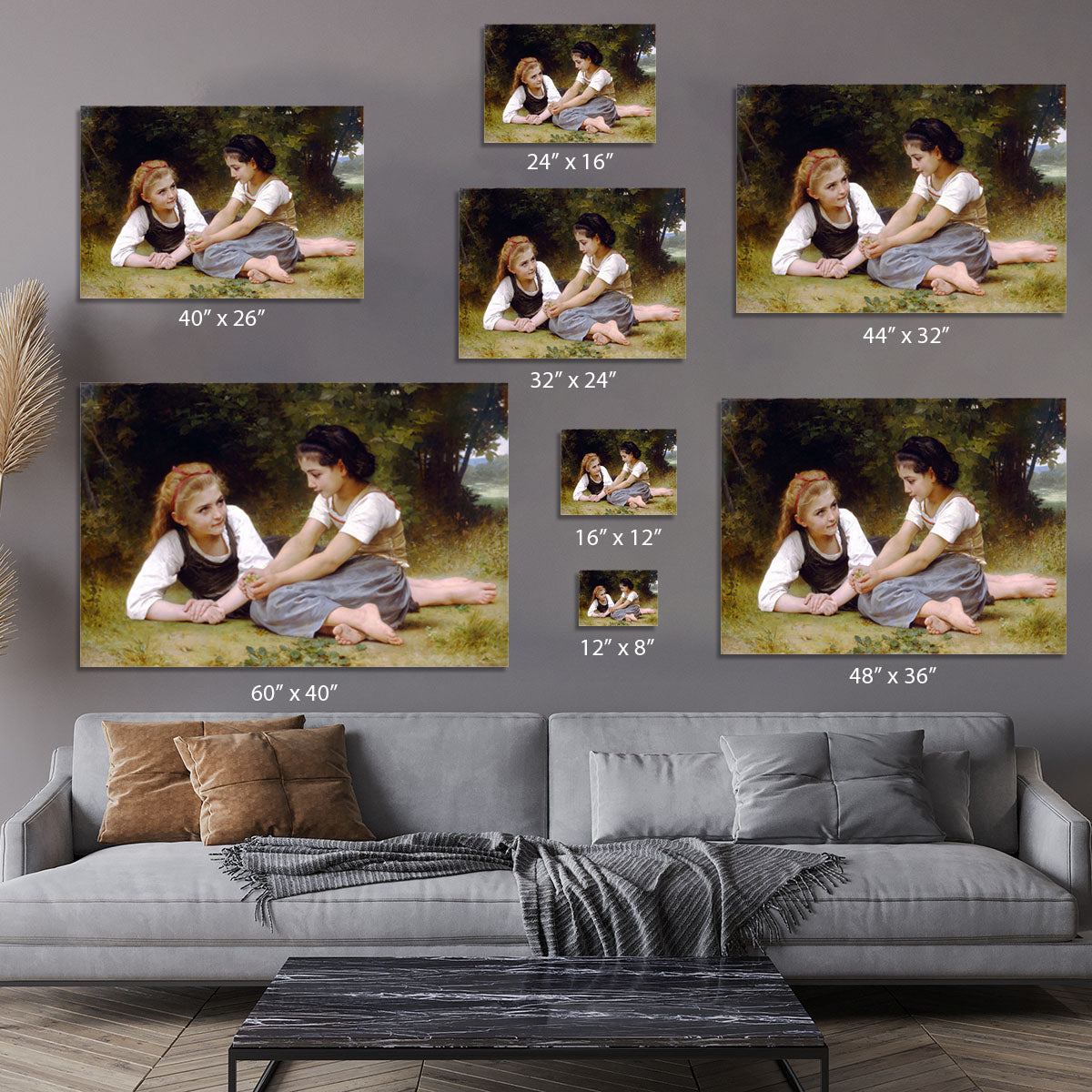 The Nut Gatherers By Bouguereau Canvas Print or Poster - Canvas Art Rocks - 7
