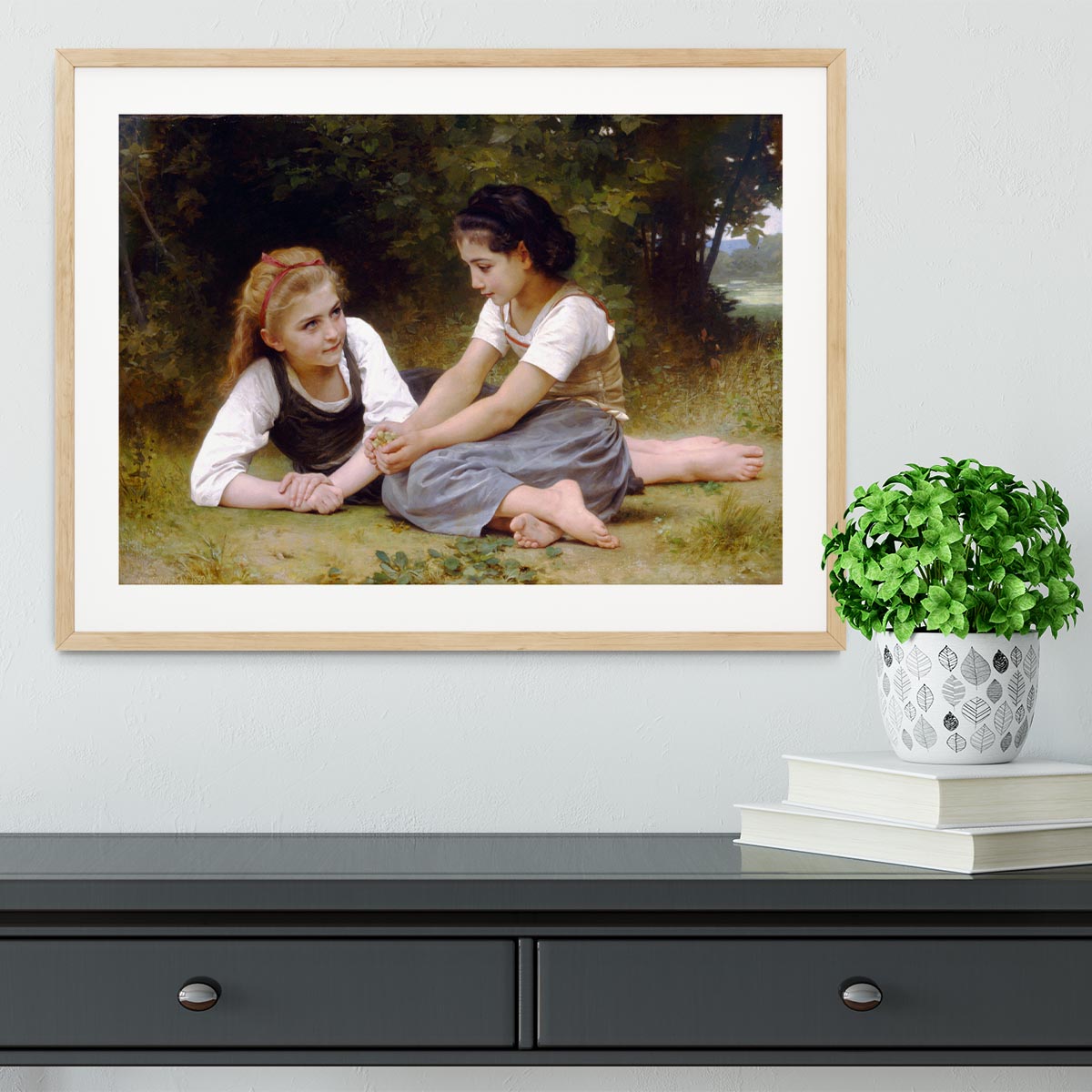 The Nut Gatherers By Bouguereau Framed Print - Canvas Art Rocks - 3