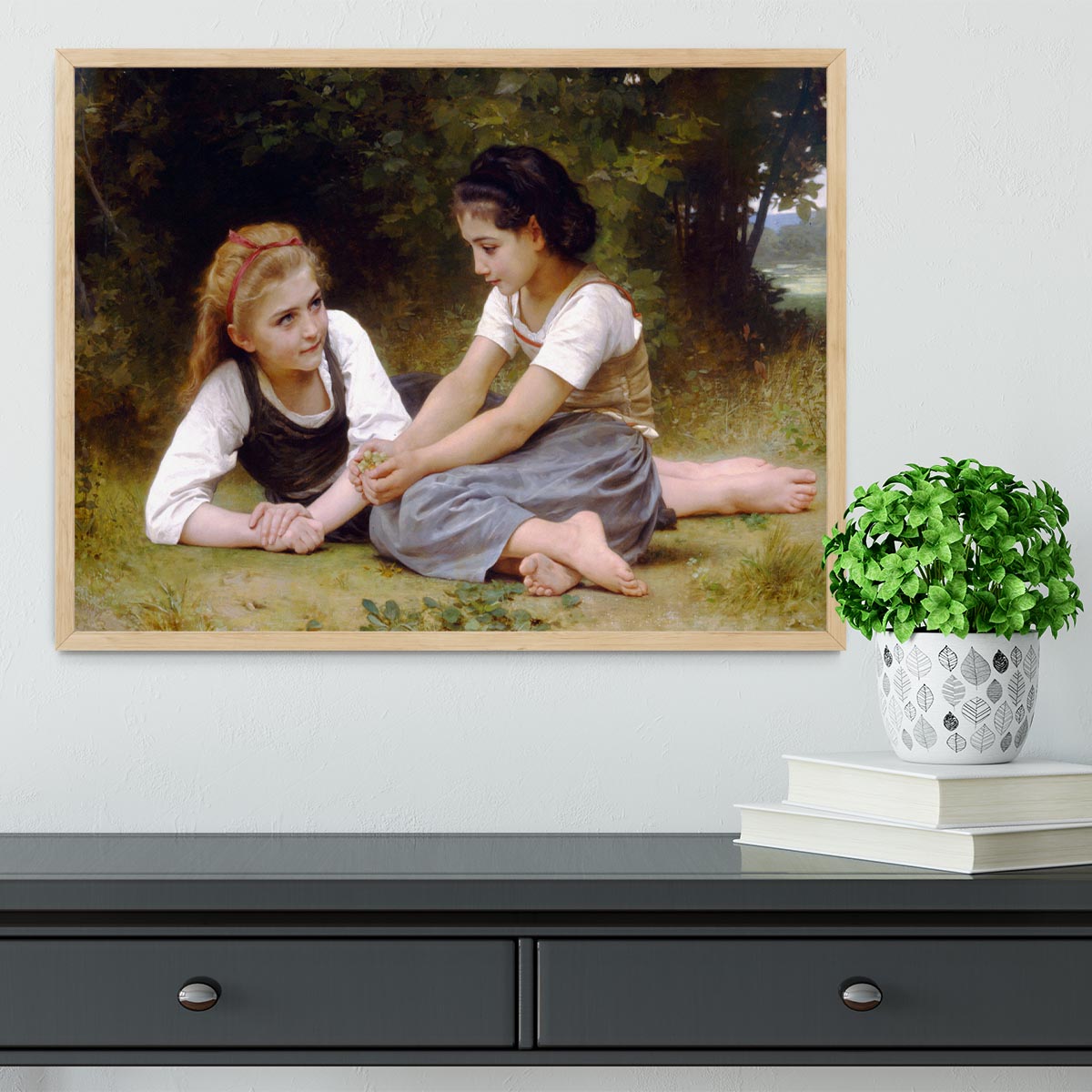 The Nut Gatherers By Bouguereau Framed Print - Canvas Art Rocks - 4
