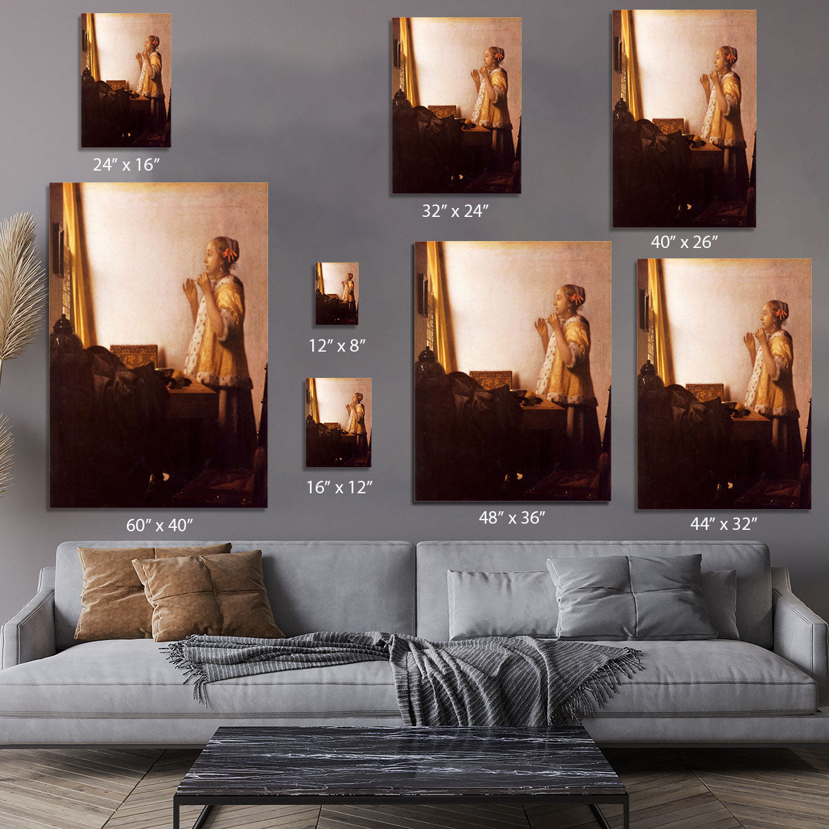 The Pearl Necklace by Vermeer Canvas Print or Poster - Canvas Art Rocks - 7