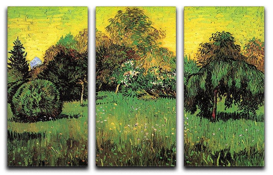 The Poet's Garden by Van Gogh 3 Split Panel Canvas Print - Canvas Art Rocks - 4