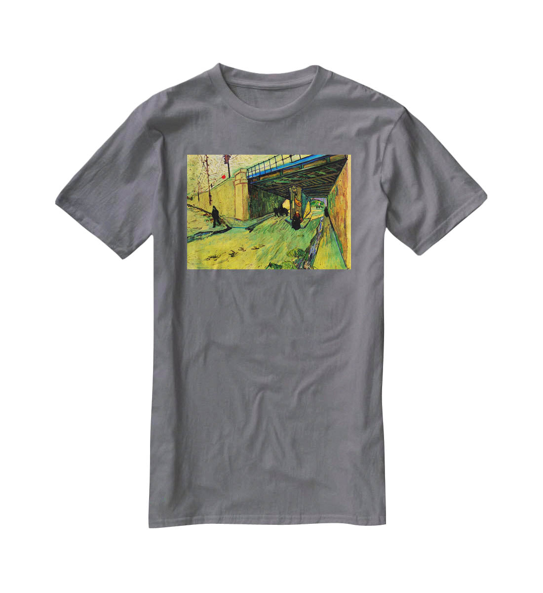 The Railway Bridge over Avenue Montmajour Arles by Van Gogh T-Shirt - Canvas Art Rocks - 3