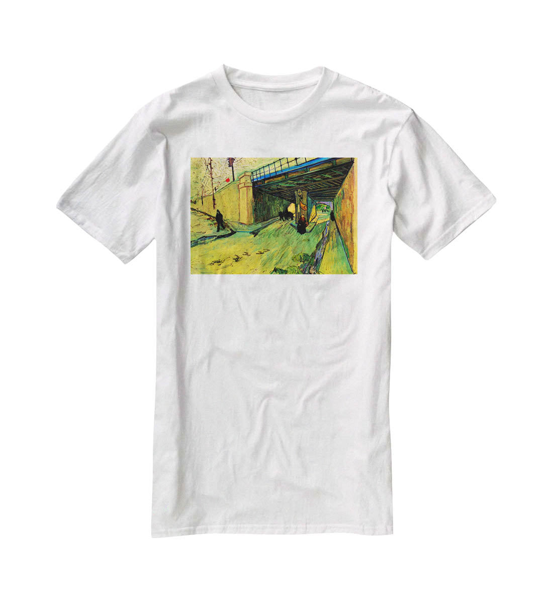The Railway Bridge over Avenue Montmajour Arles by Van Gogh T-Shirt - Canvas Art Rocks - 5