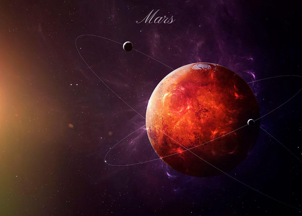 The Red Planet Mars Wall Mural Wallpaper - Canvas Art Rocks - 1