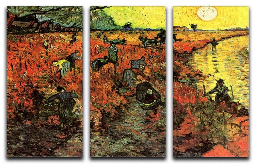 The Red Vineyard by Van Gogh 3 Split Panel Canvas Print - Canvas Art Rocks - 4