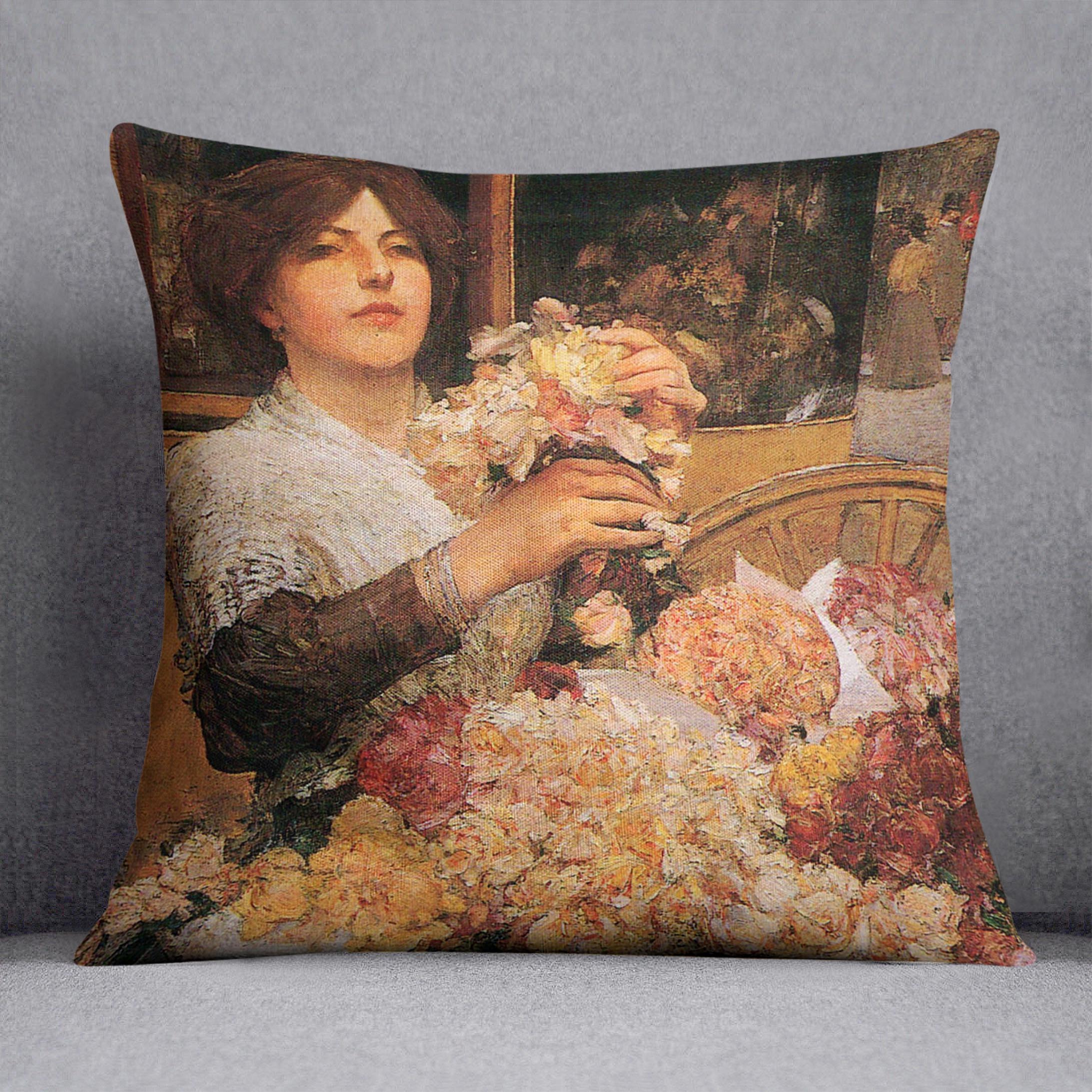 The Rose girls by Hassam Cushion - Canvas Art Rocks - 1