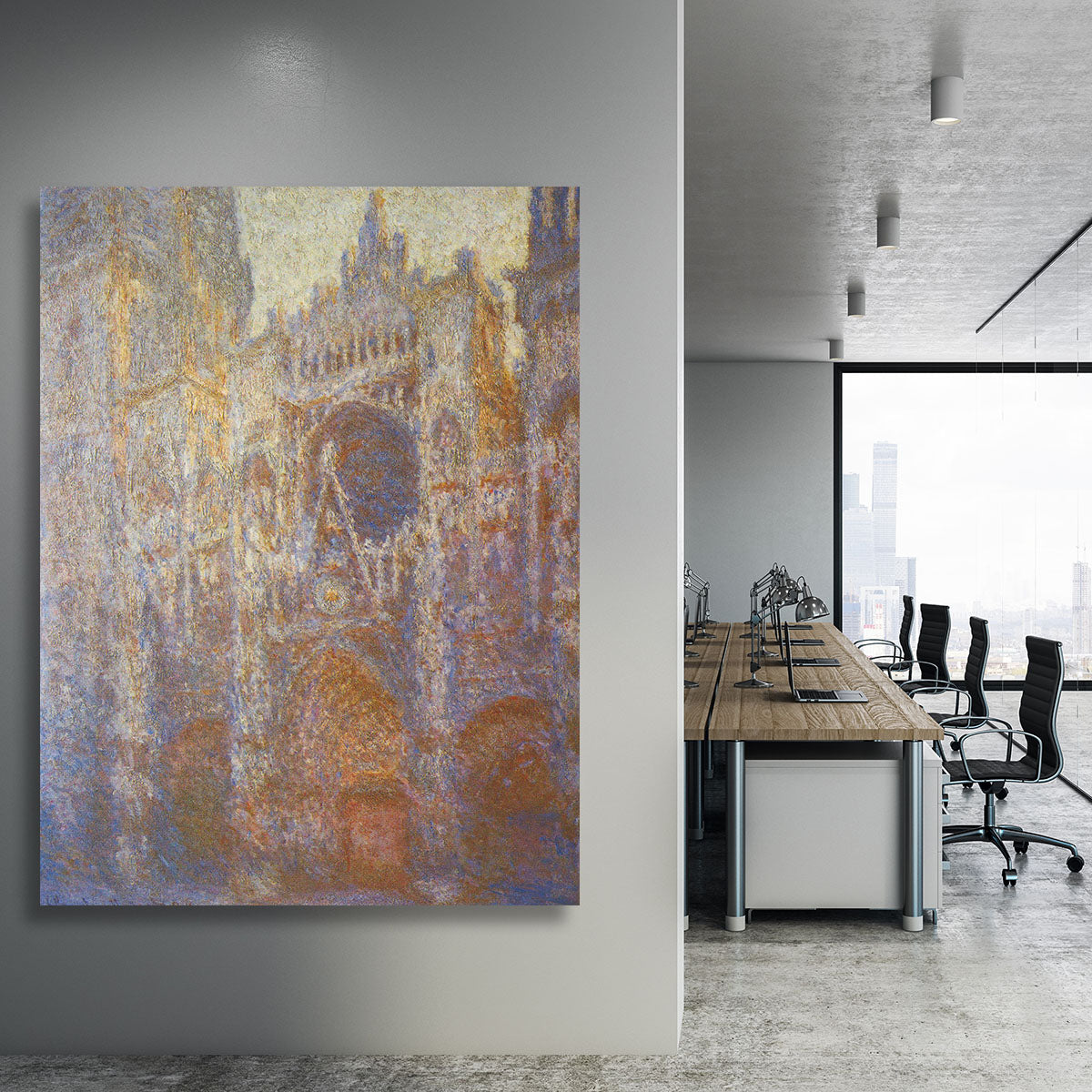 The Rouen Cathedral West facade by Monet Canvas Print or Poster - Canvas Art Rocks - 3