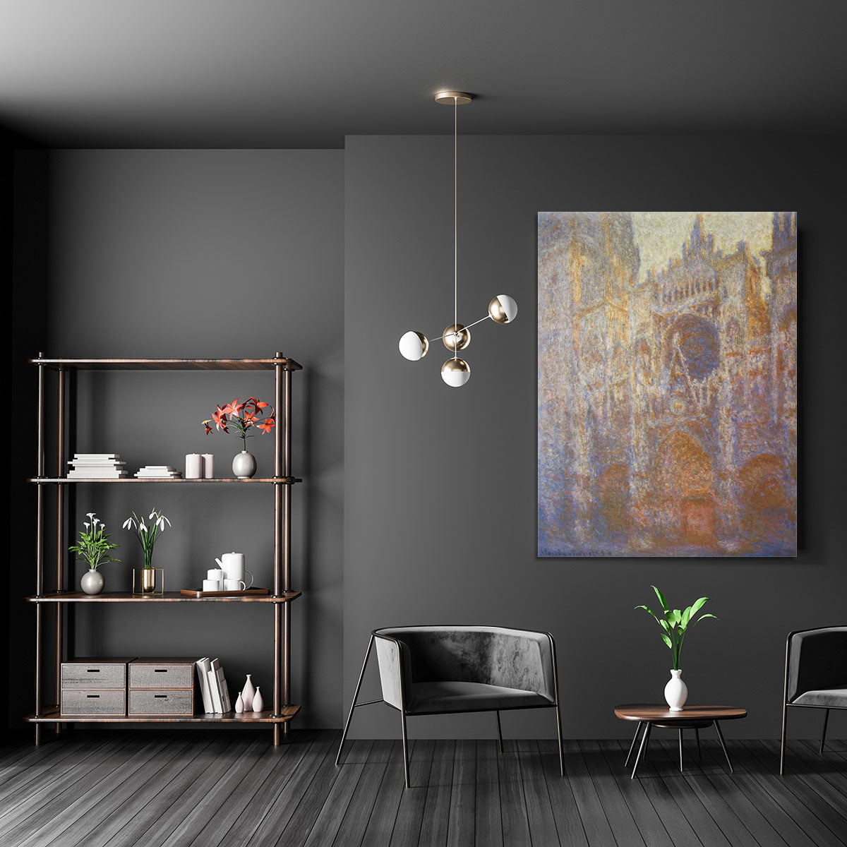 The Rouen Cathedral West facade by Monet Canvas Print or Poster - Canvas Art Rocks - 5