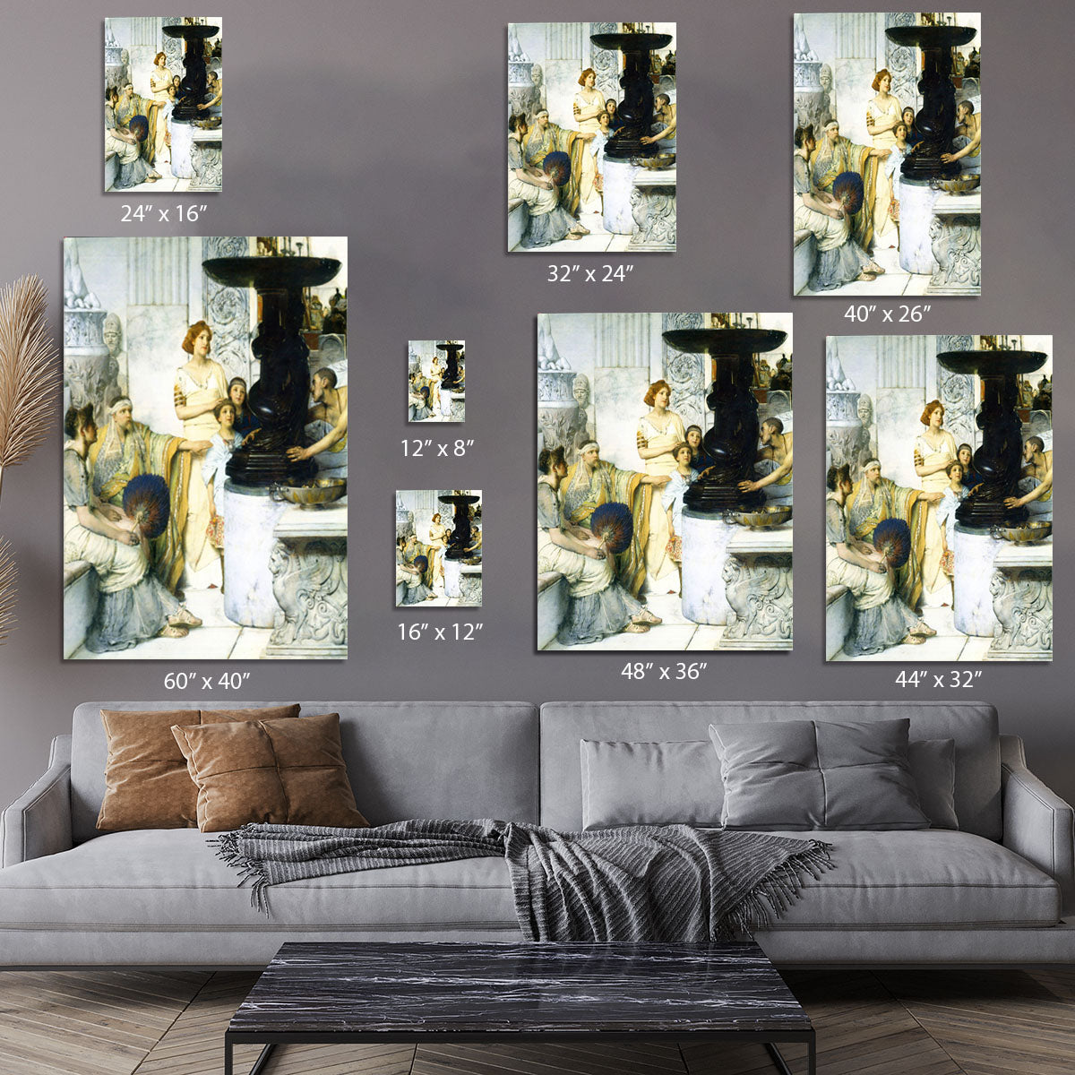 The Sculpture Gallery detail by Alma Tadema Canvas Print or Poster - Canvas Art Rocks - 7