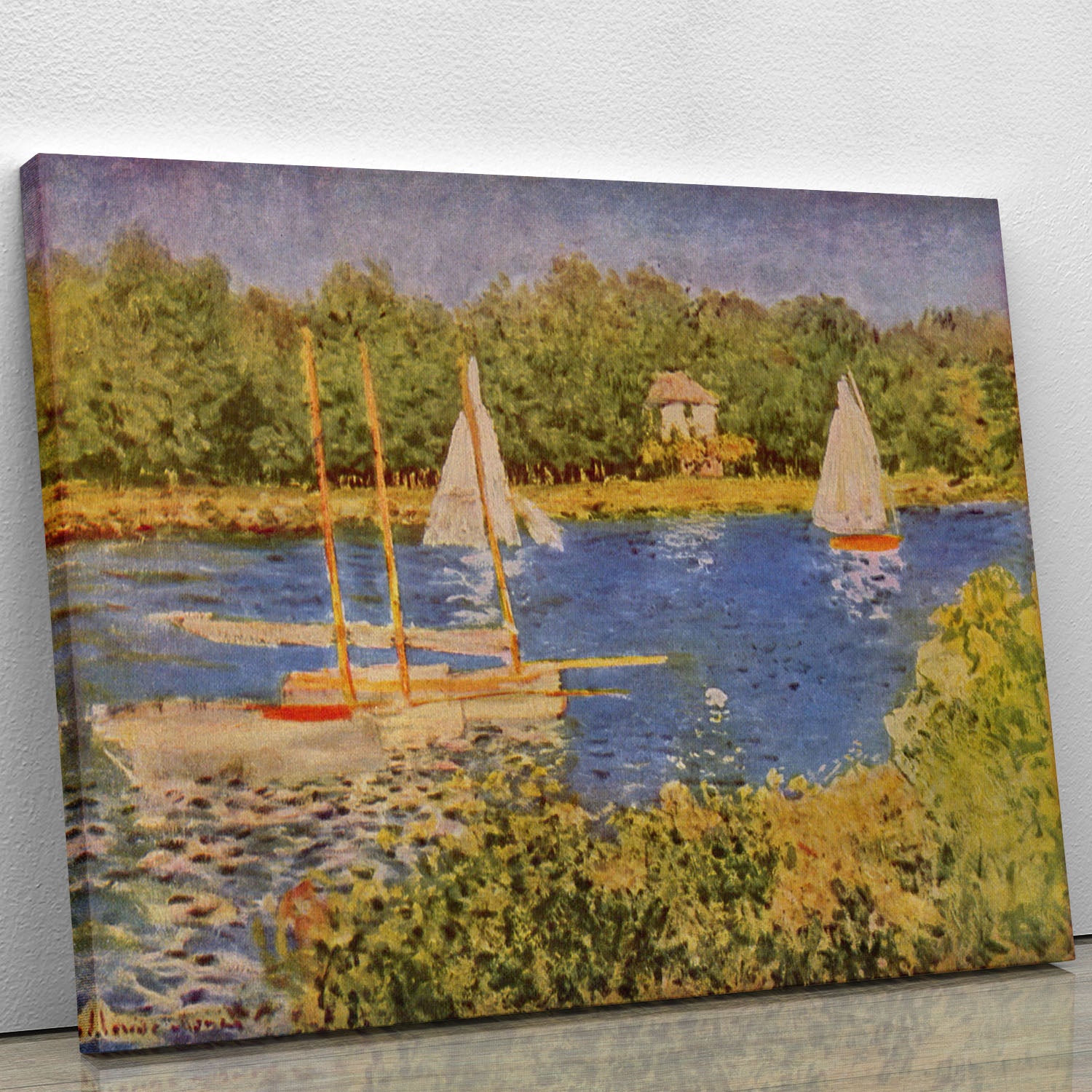 The Seine at Argenteuil Basin by Monet Canvas Print or Poster - Canvas Art Rocks - 1