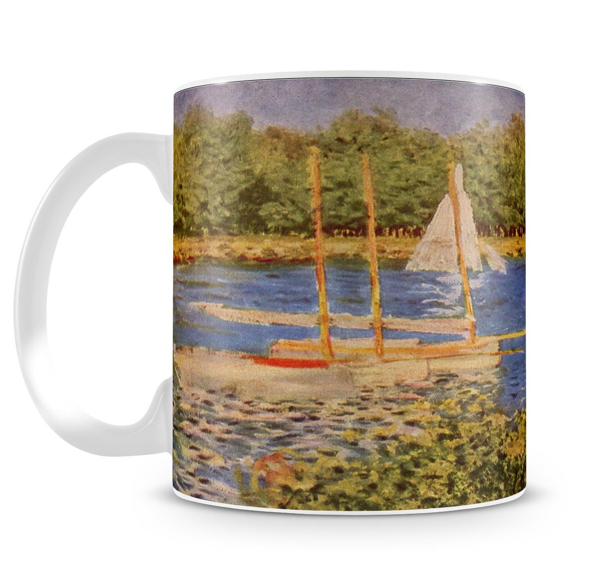 The Seine at Argenteuil Basin by Monet Mug - Canvas Art Rocks - 4