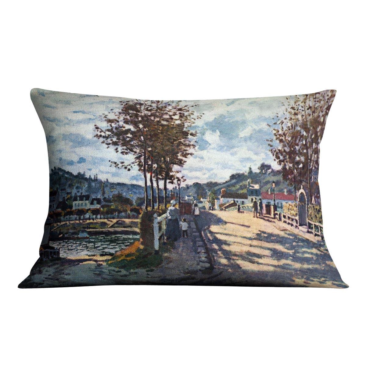 The Seine at Bougival by Monet Cushion