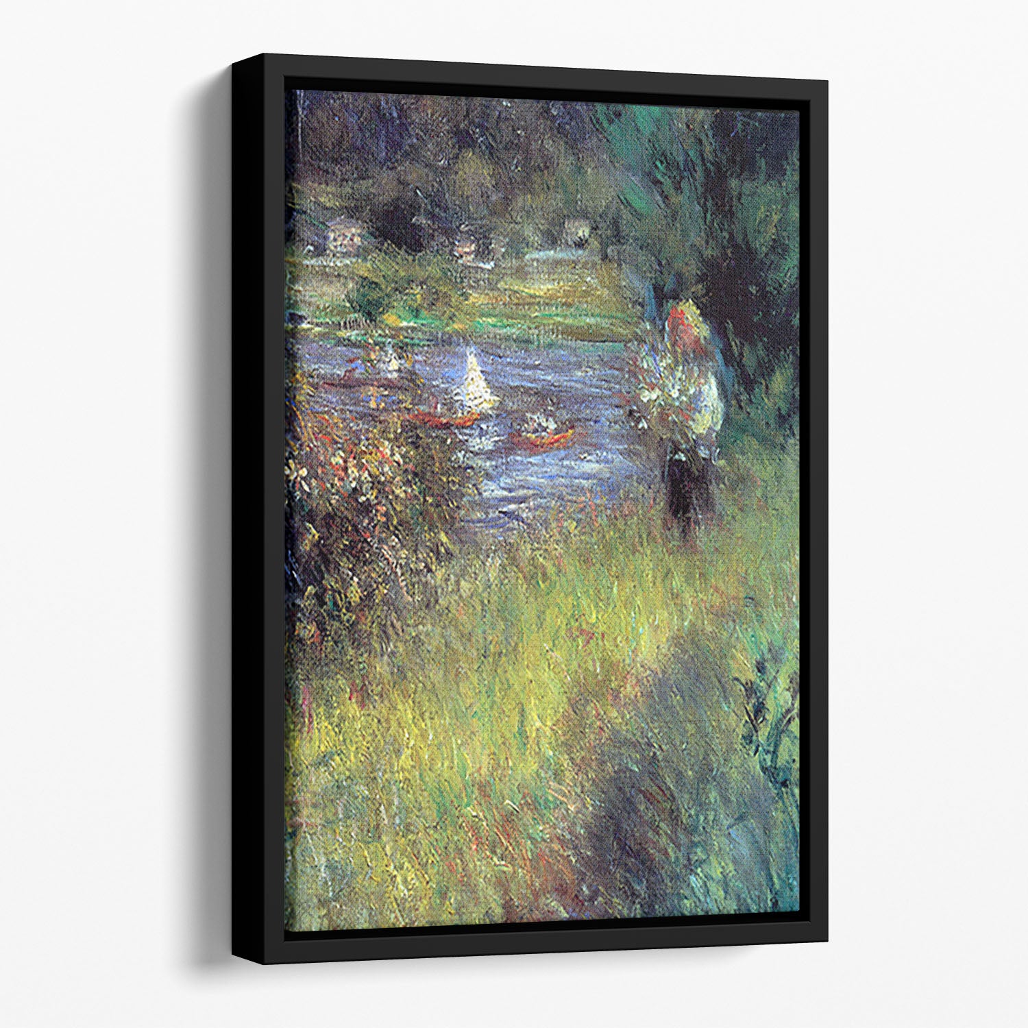 The Seine at Chatou Detail by Renoir Floating Framed Canvas