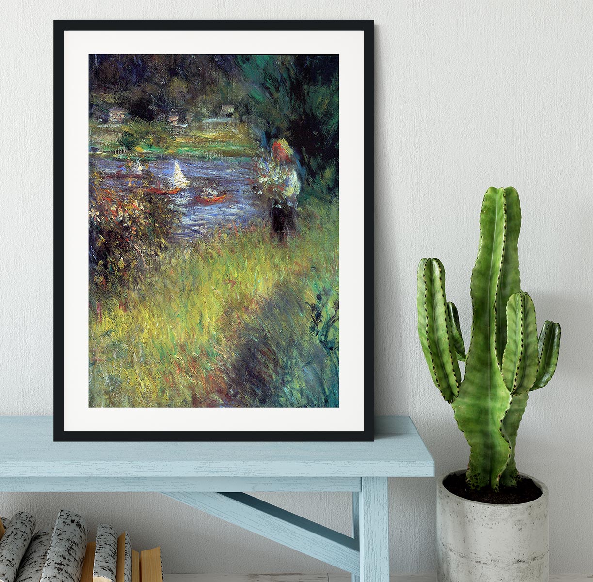 The Seine at Chatou Detail by Renoir Framed Print - Canvas Art Rocks - 1