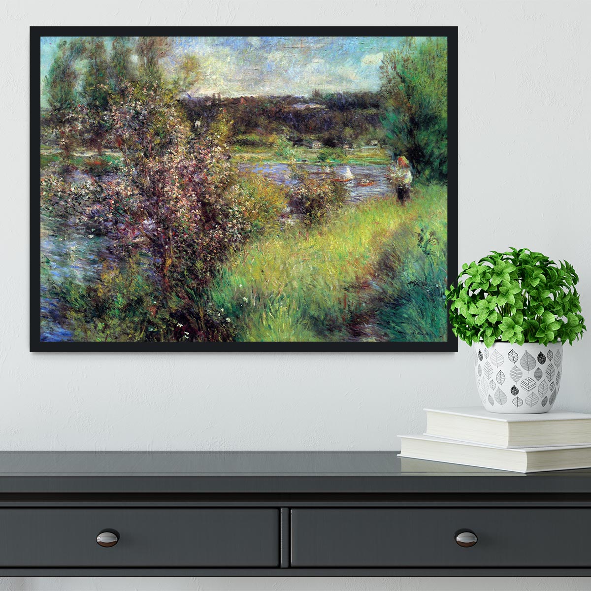 The Seine at Chatou by Renoir Framed Print - Canvas Art Rocks - 2