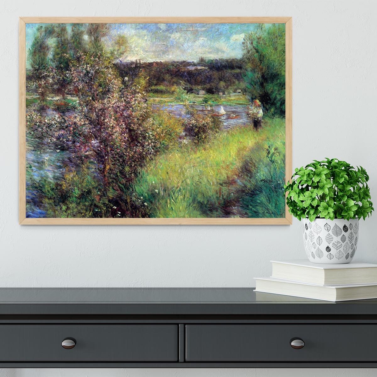 The Seine at Chatou by Renoir Framed Print - Canvas Art Rocks - 4