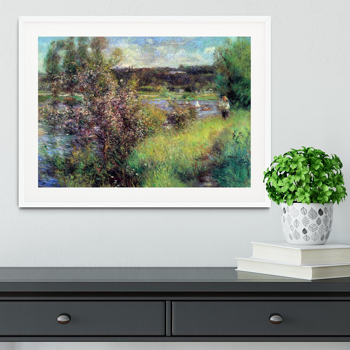 The Seine at Chatou by Renoir Framed Print - Canvas Art Rocks - 5