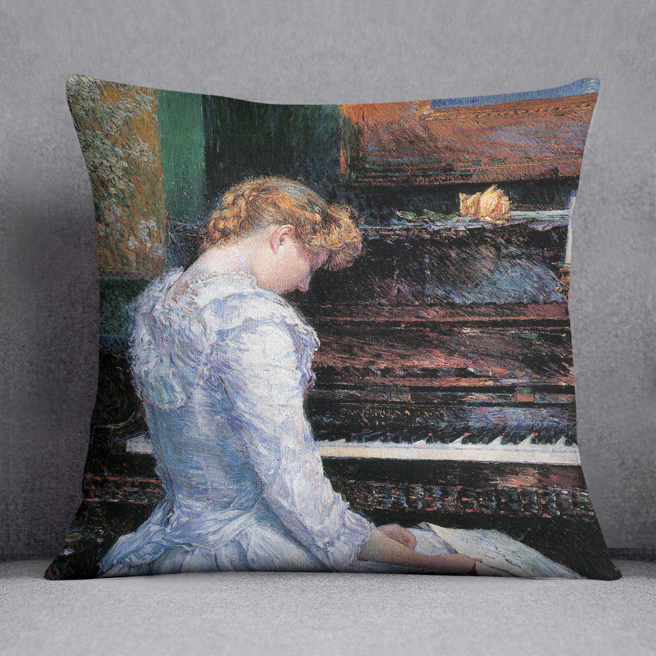 The Sonata by Hassam Cushion - Canvas Art Rocks - 1