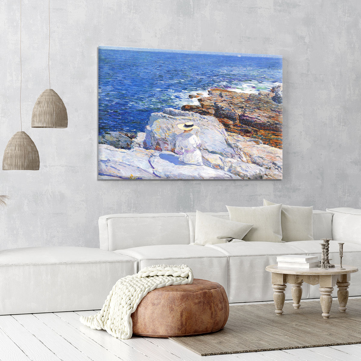 The Southern rock riffs Appledore by Hassam Canvas Print or Poster - Canvas Art Rocks - 6