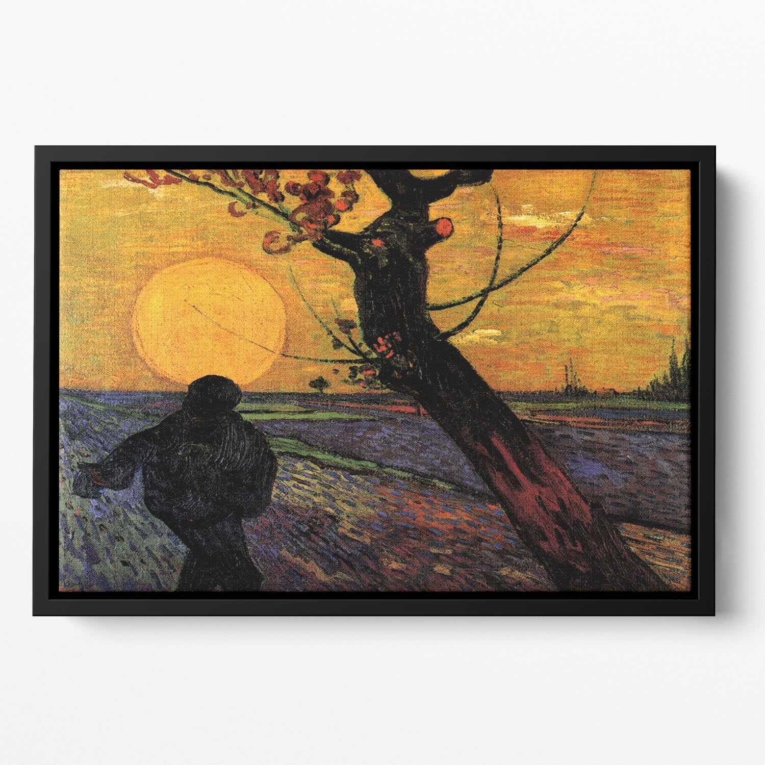 The Sower 2 by Van Gogh Floating Framed Canvas