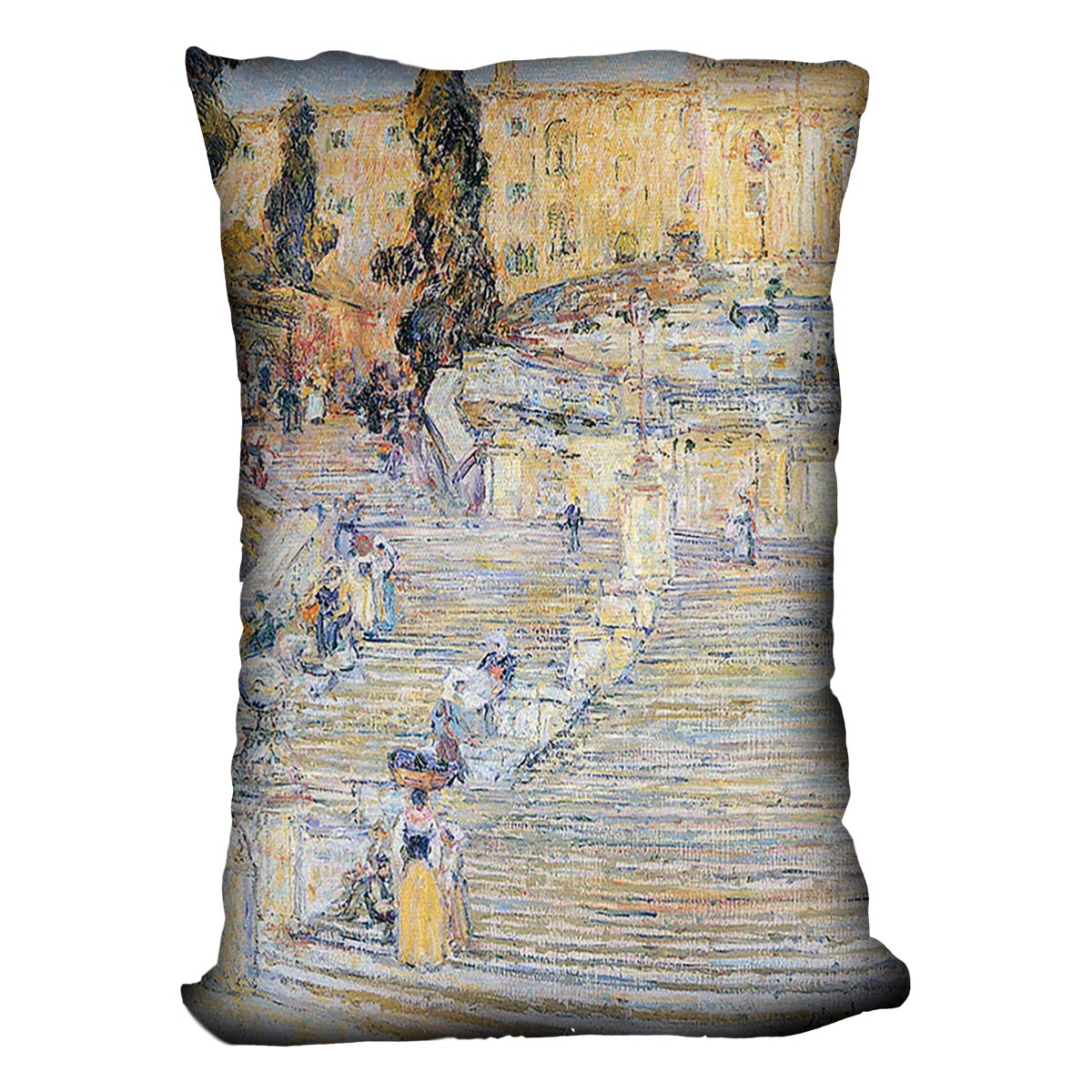 The Spanish steps by Hassam Cushion - Canvas Art Rocks - 4