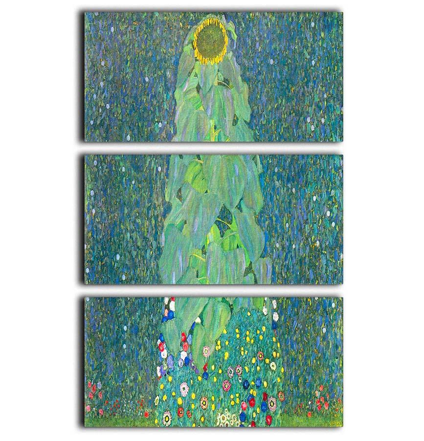 The Sunflower by Klimt 3 Split Panel Canvas Print - Canvas Art Rocks - 1