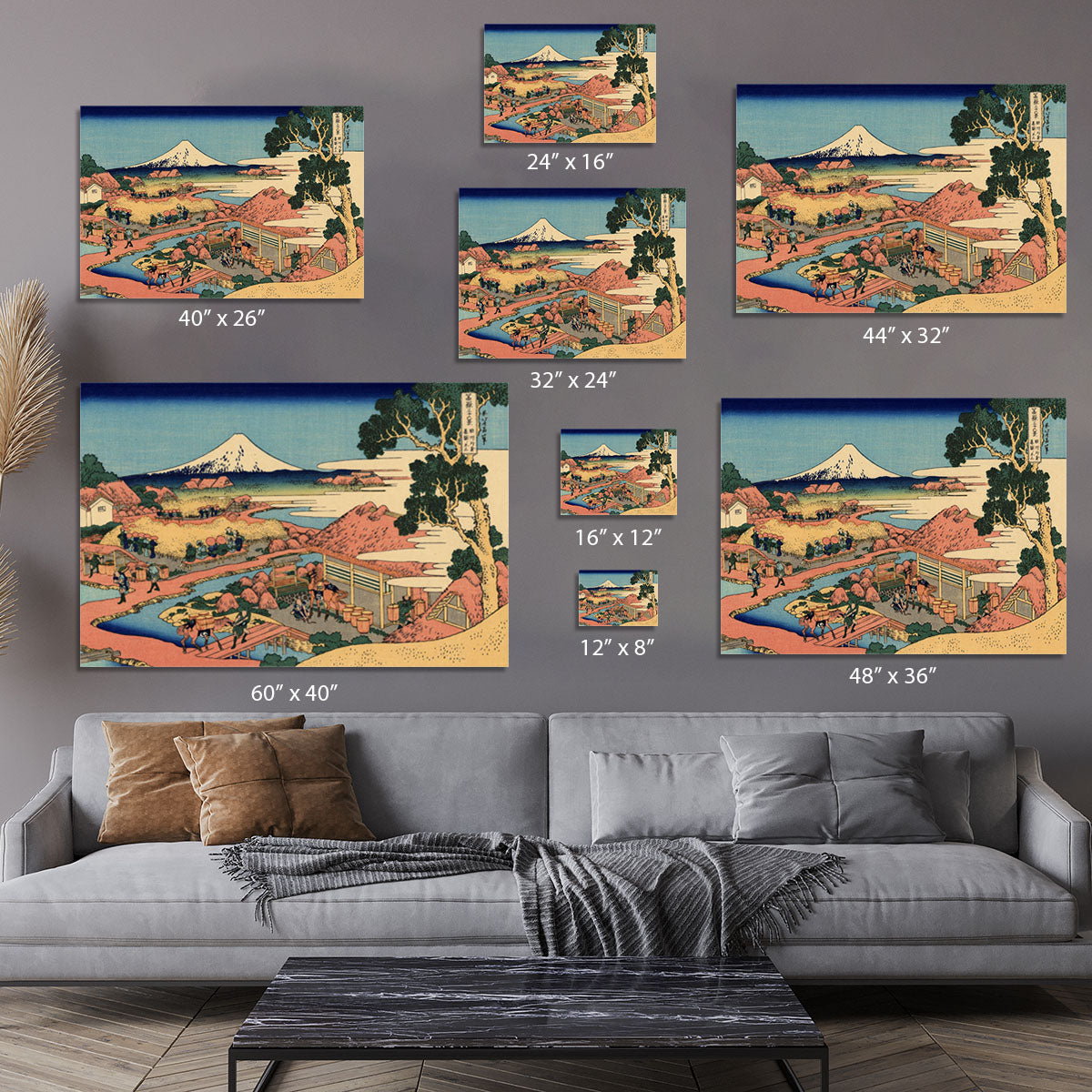 The Tea plantation by Hokusai Canvas Print or Poster - Canvas Art Rocks - 7