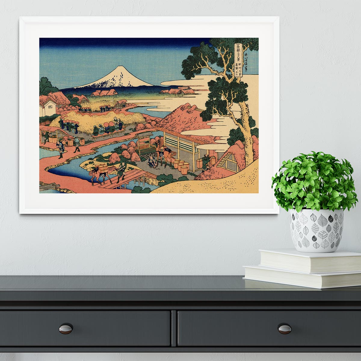 The Tea plantation by Hokusai Framed Print - Canvas Art Rocks - 5