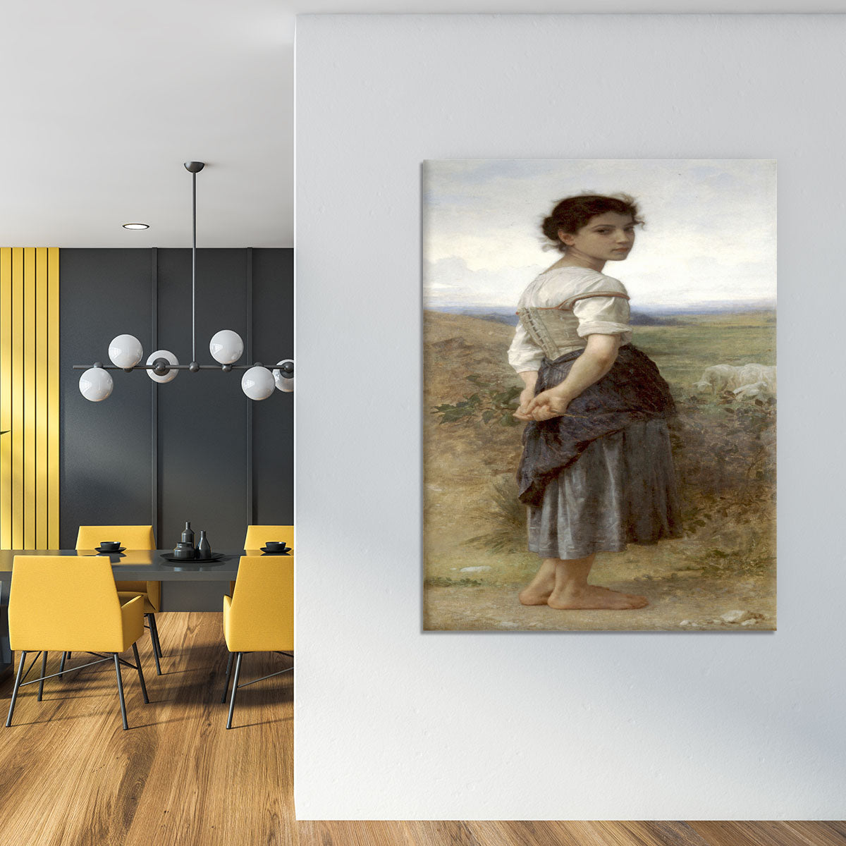 The Young Shepherdess By Bouguereau Canvas Print or Poster - Canvas Art Rocks - 4