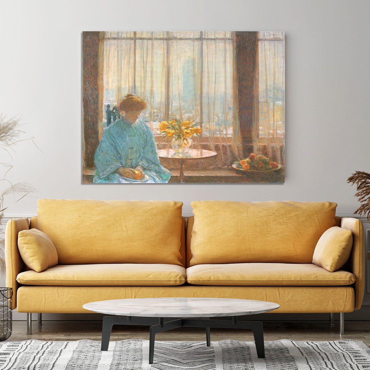 The breakfast room winter morning by Hassam Canvas Print or Poster - Canvas Art Rocks - 4