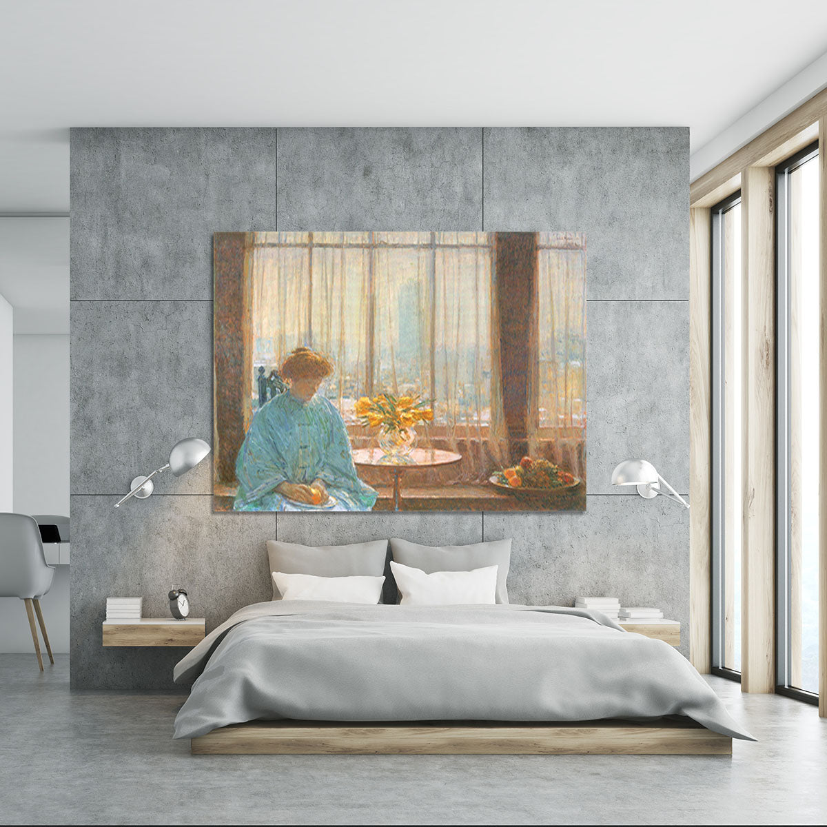 The breakfast room winter morning by Hassam Canvas Print or Poster - Canvas Art Rocks - 5