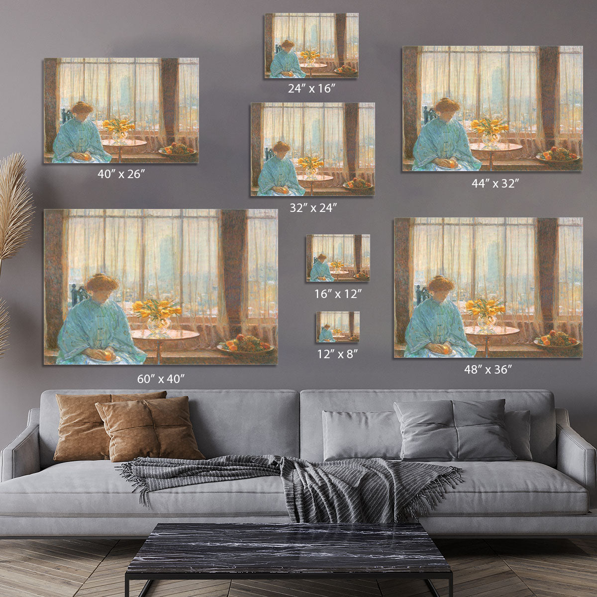 The breakfast room winter morning by Hassam Canvas Print or Poster - Canvas Art Rocks - 7