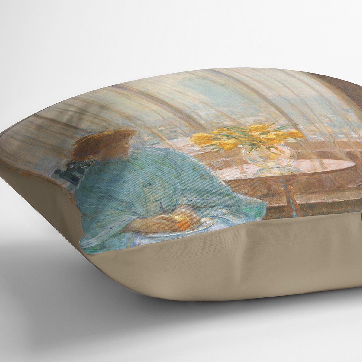 The breakfast room winter morning by Hassam Cushion - Canvas Art Rocks - 2