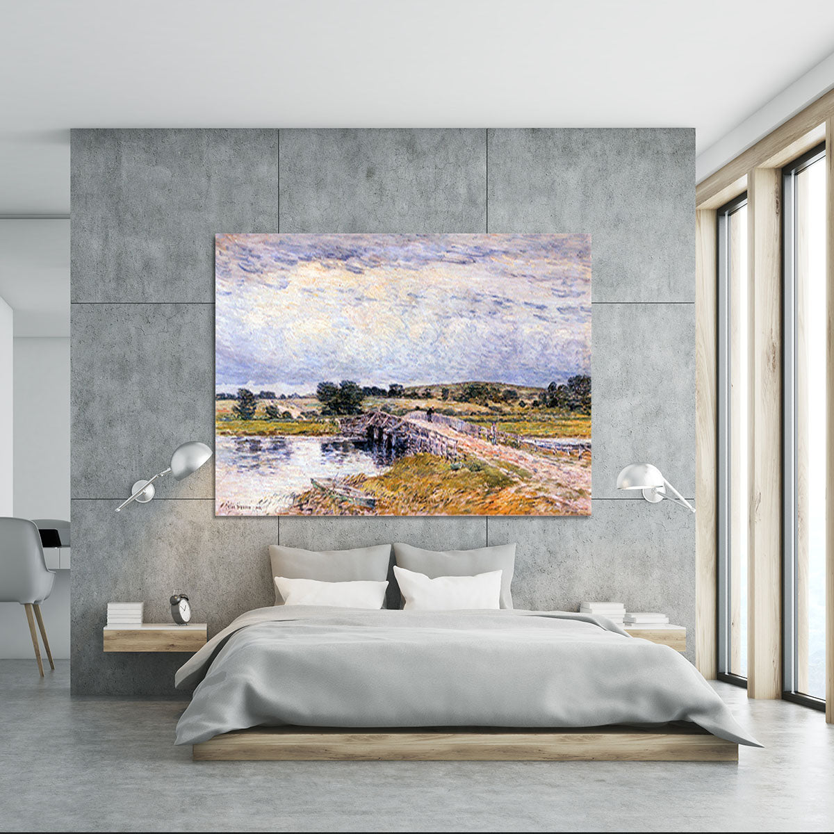 The bridge from Old Lyme by Hassam Canvas Print or Poster - Canvas Art Rocks - 5