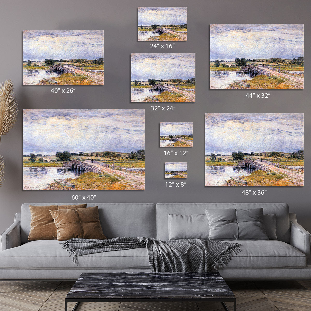 The bridge from Old Lyme by Hassam Canvas Print or Poster - Canvas Art Rocks - 7